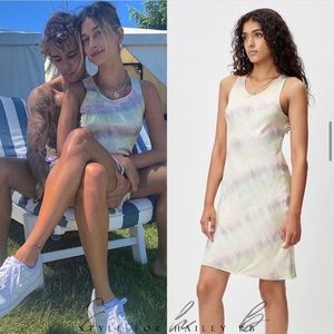 John Elliot Peach Multi tie-dye Silk mini dress